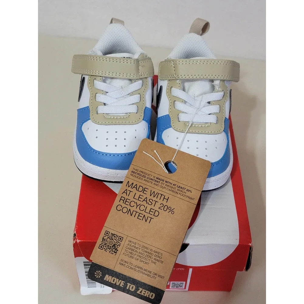 Toddler's Nike Court Borough Low Recraft, Blue/White/Red, Size 4C,‎ NWT - Picture 5 of 10